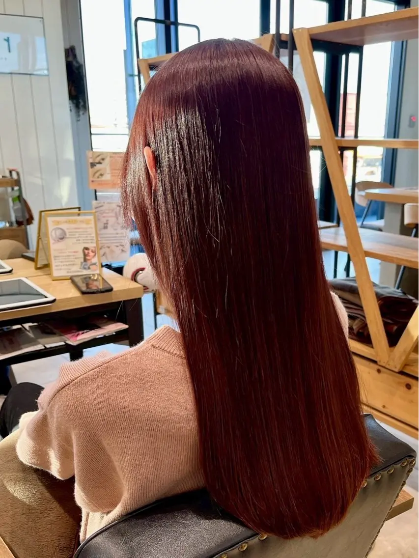 ロング カラー ストレート⭐️ 髪質改善カラー⭐️のヘアスタイル