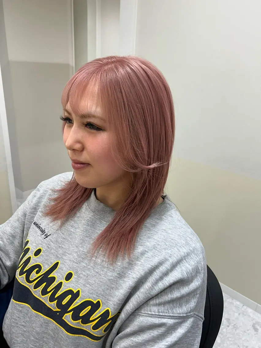 ミディアム カラー ブリーチ カット ヘアカラー トリートメント 🩰ニシムラヒカリ 半個室salon♡*のヘアスタイル