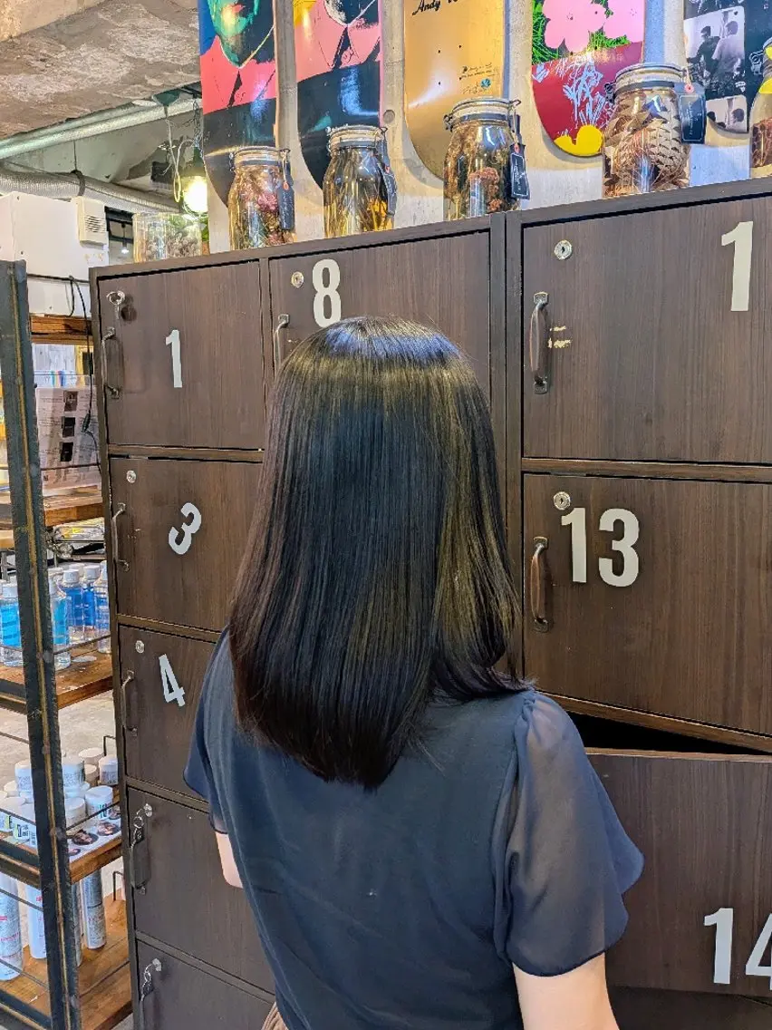 ミディアム カット 縮毛矯正 大武 楓のヘアスタイル