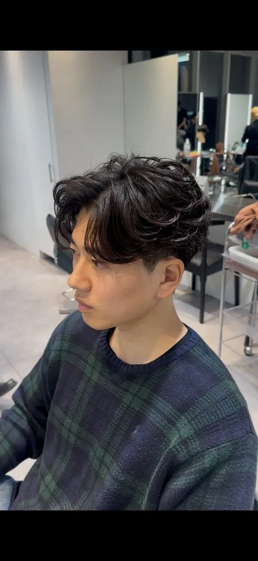 ショート パーマ メンズ フェザーパーマ メンズパーマ 似合わせパーマ🔥 河浪  大智のヘアスタイル