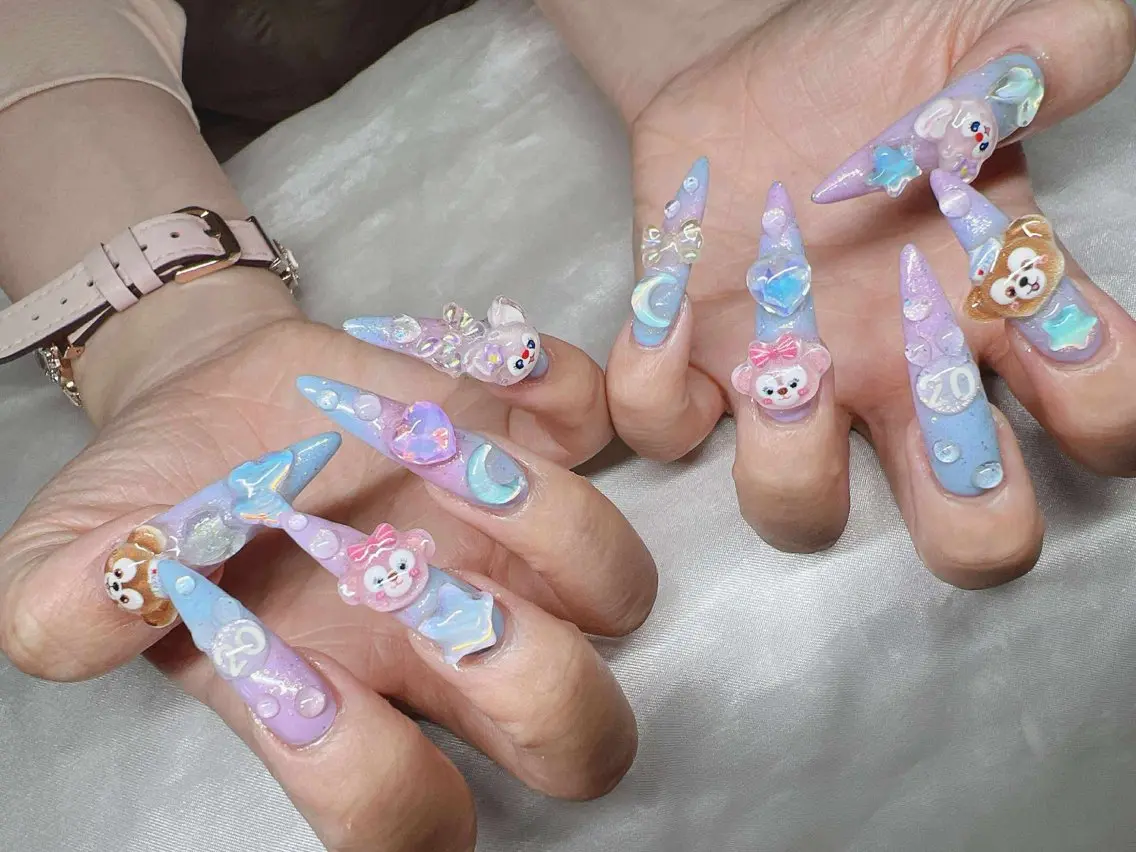 ネイル 長さ出し グラデーション 卒業式 キラキラネイル マグネットネイル ハンドネイル Lee Nailsのネイルデザイン