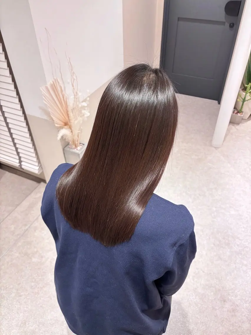 セミロング 縮毛矯正 トリートメント 篠崎 加奈のヘアスタイル