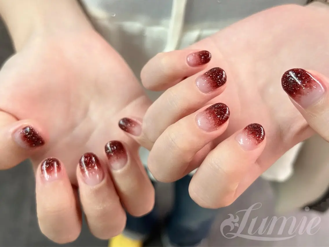 ネイル フラッシュネイル グラデーション ハンドネイル Lumie Momoのネイルデザイン