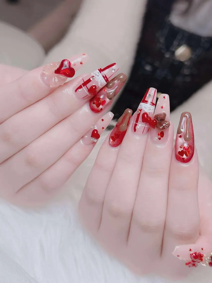 ネイル オーロラネイル チークネイル 長さ出し フレンチネイル ハロウィン Lumi Shinokuboのネイルデザイン