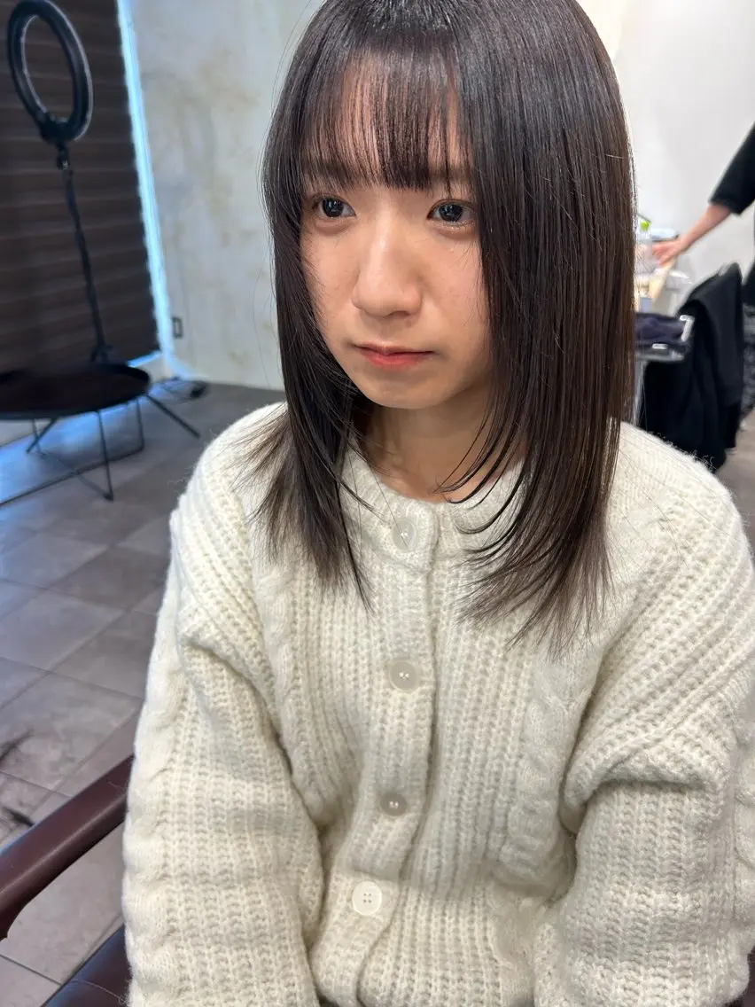ミディアム 顔周りカット レイヤーカット 小顔カット カット レイヤー/流行りヘア 🤲MIREI🤲のヘアスタイル