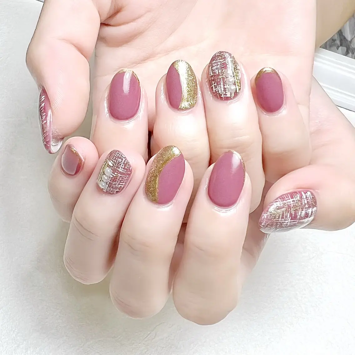 ネイル アートネイル ツイードネイル rouse nail RISATOのネイルデザイン