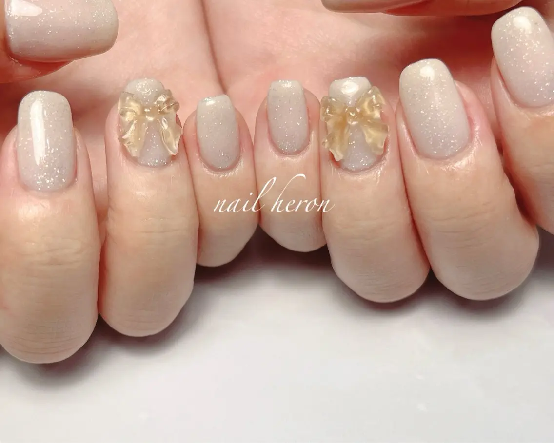 ネイル リボン saki_ nail heronのネイルデザイン