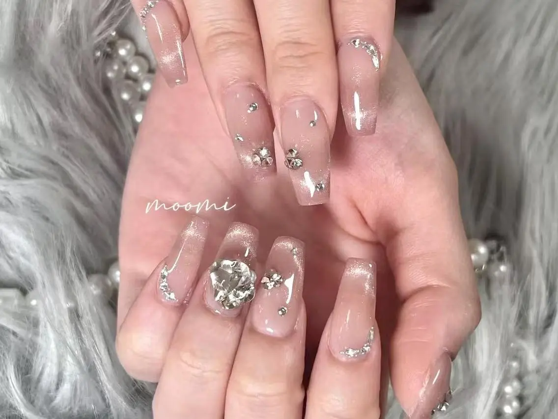 ネイル 長さ出し ジェルネイル グラデーション 韓国ネイル マグネットネイル moomi nail スカルプ専門のネイルデザイン