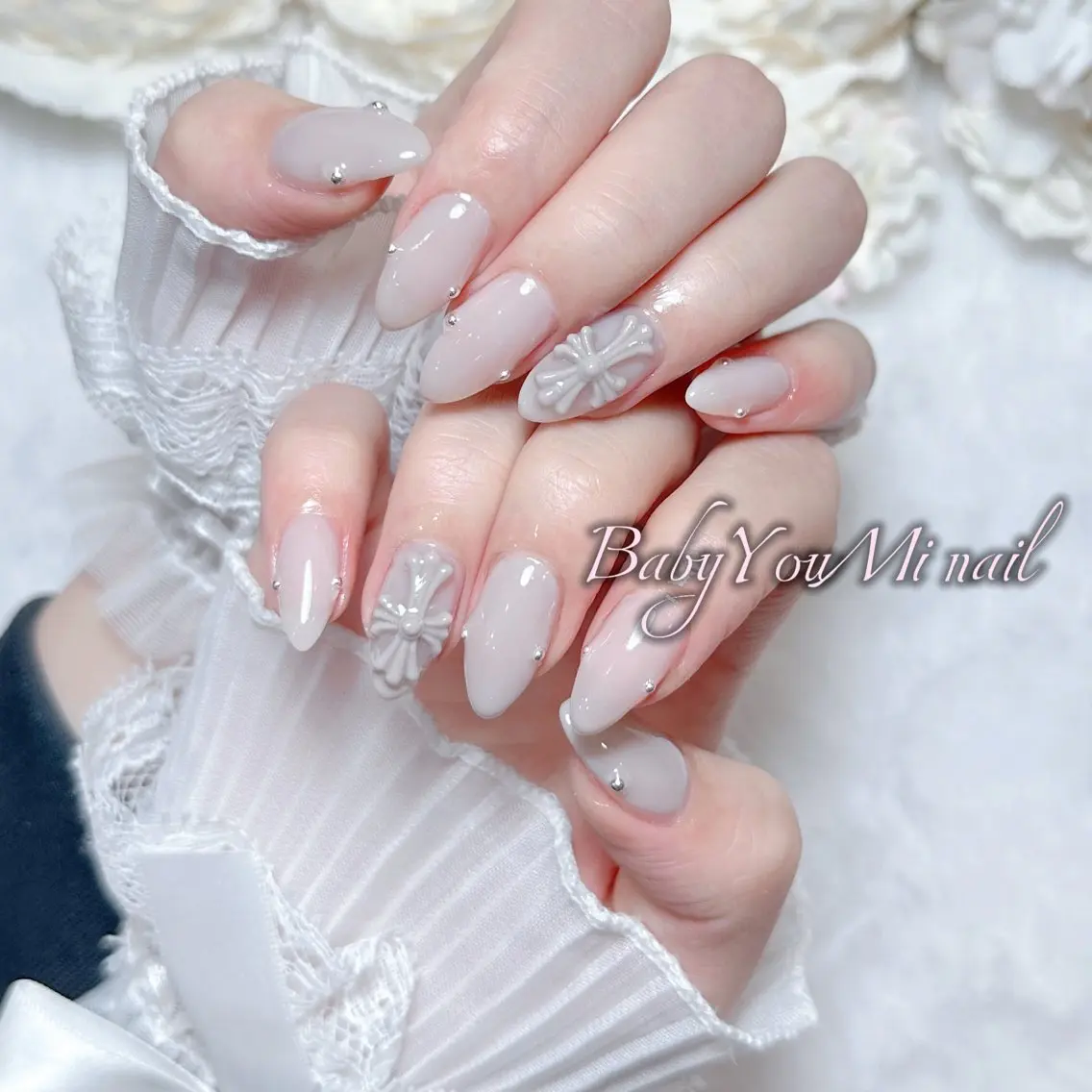 ネイル オーロラネイル チークネイル 成人式 フットネイル フレンチネイル ハンドネイル BabyYouMi nailのネイルデザイン