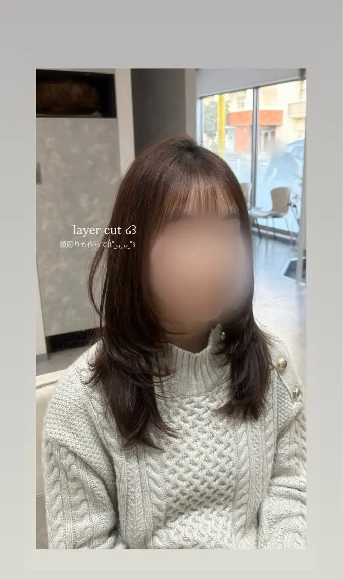 ロング 顔周りカット レイヤーカット 谷口 綾架のヘアスタイル