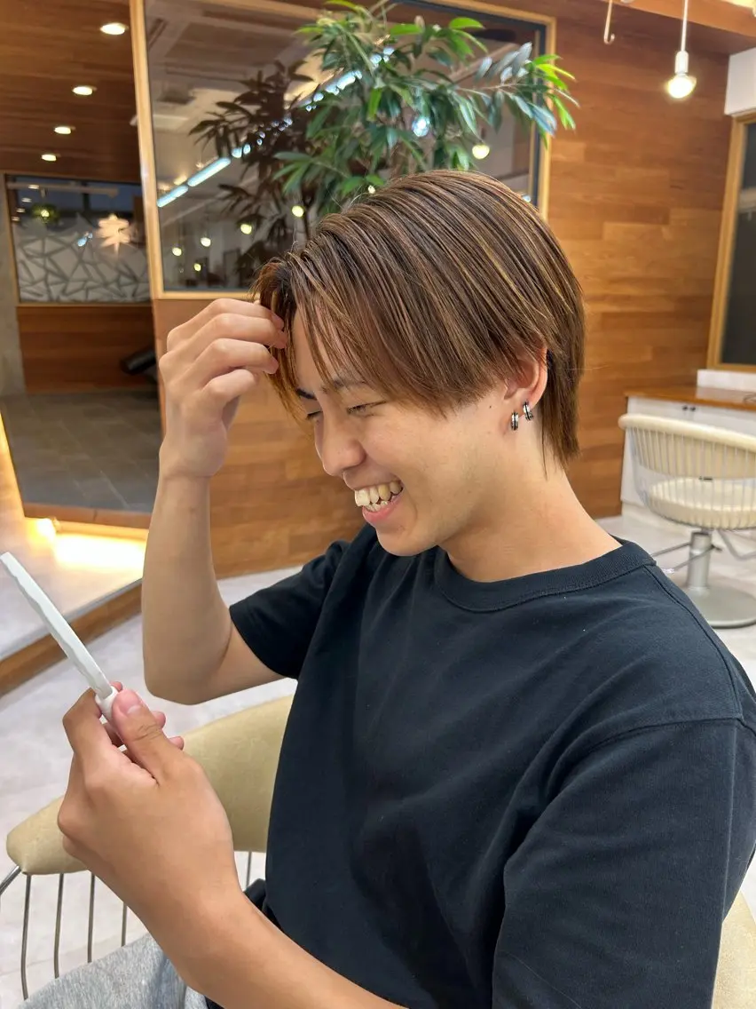 メンズ 縮毛矯正 縮毛/ カラーモデル募集のヘアスタイル