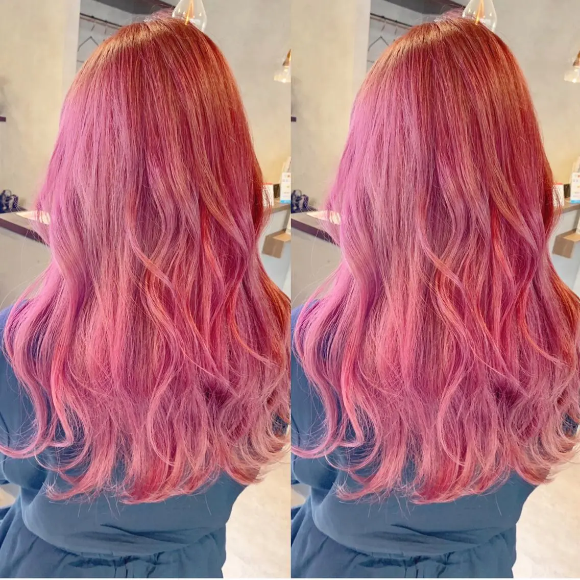 セミロング カラー ダブルカラー レッドカラー カット ヘアカラー トリートメント RIENSリエンス ✂️木村康二✂️のヘアスタイル