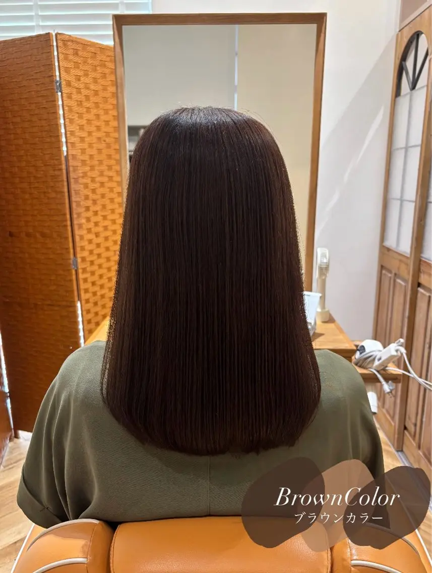 ミディアム カラー ブラウンカラー カット ヘアカラー きづな 🌷のヘアスタイル