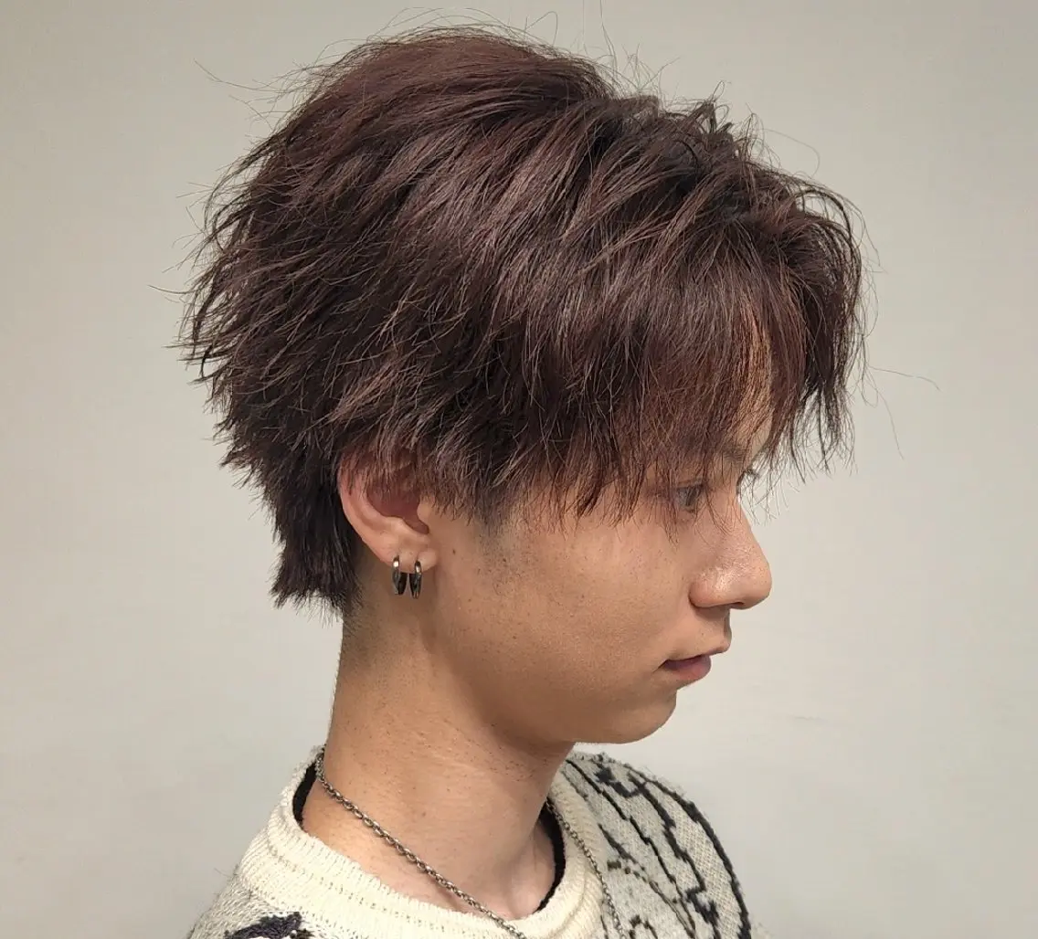ショート カラー メンズ パーマ 【イケメン風パーマ】 SHOFYのヘアスタイル