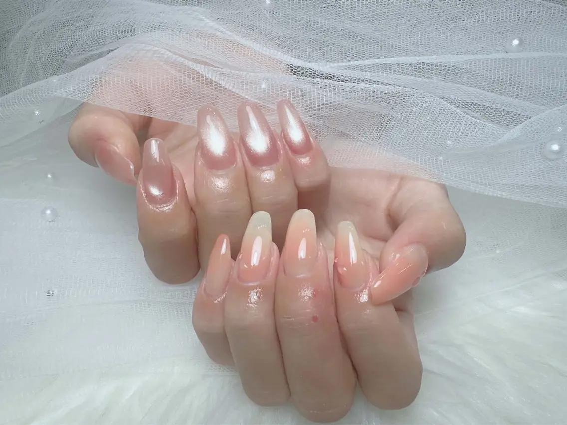 ネイル ブルー フットネイル フレンチネイル 韓国ネイル マグネットネイル ハンドネイル ハンドケア Hara Nail 【持ち込みOK】のネイルデザイン