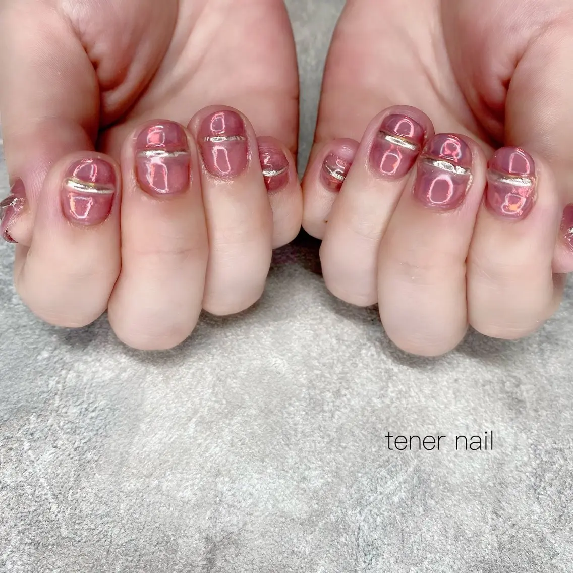 ネイル オーロラネイル ミラーネイル ハンドネイル テネルネイル tener nailのネイルデザイン