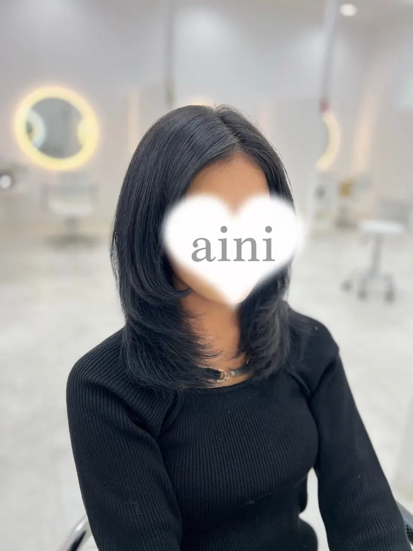 セミロング カラー カット ヘアカラー トリートメント ✄﻿aini天王寺 ✄﻿ゆ乃のヘアスタイル
