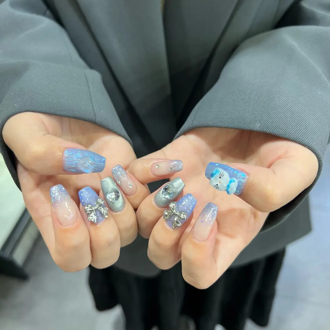 ネイル ハンドネイル 韓国🩶Y2Kネイル 💫くれはのネイルデザイン