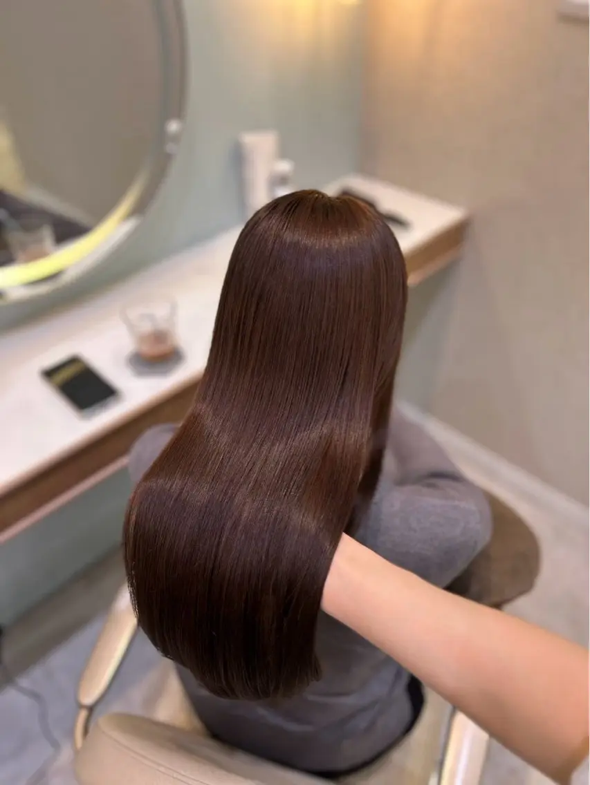 セミロング カラー ヘアカラー トリートメント ダブルカラー┊ ベージュ┆ひなたのヘアスタイル