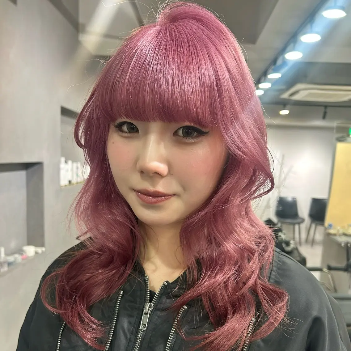 セミロング 【ピンク/ラベンダー 】mao🐩💜のヘアスタイル