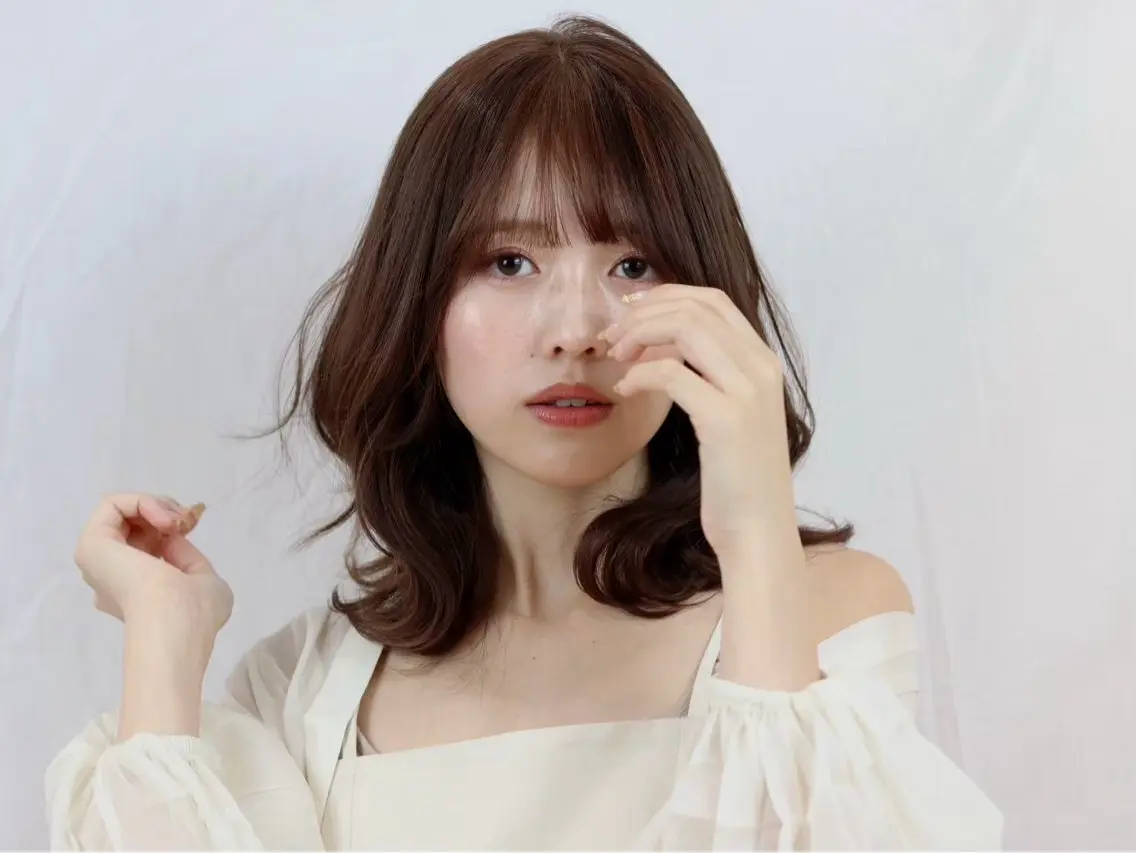 ミディアム カラー 透明感カラー トリートメント 山本 優音のヘアスタイル