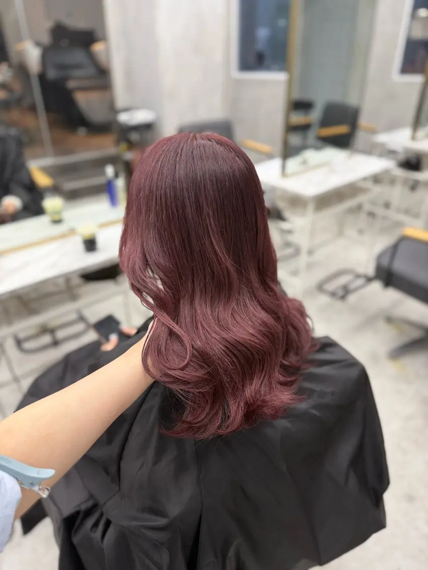 ミディアム カラー ピンクカラー ヘアカラー トリートメント 似合わせカラー/ヘア セット💐本多恵美のヘアスタイル