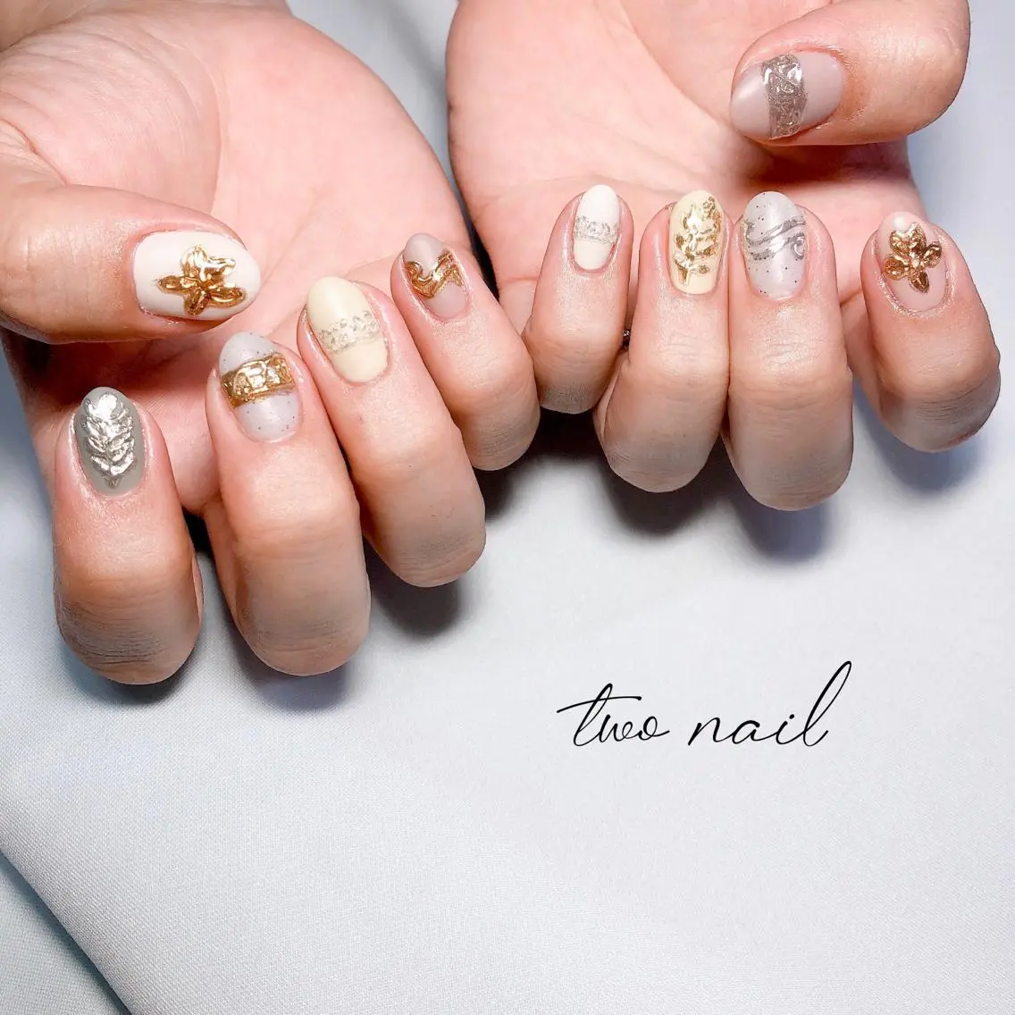 ネイル アートネイル フットネイル ハート ニュアンスネイル ホワイト two nailのネイルデザイン