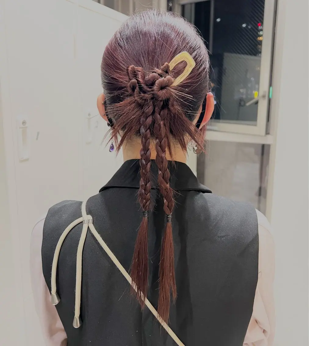 ミディアム カラー ヘアアレンジ ヘアセット ✨カチモリ✨レイヤー 韓国ヘア🇰🇷ゆいのヘアスタイル