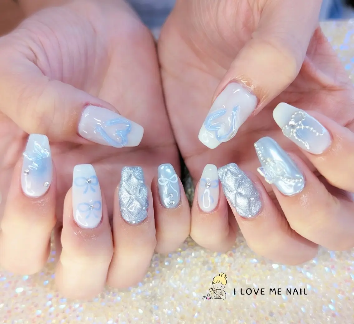 ネイル 長さ出し ハート 韓国ネイル マグネットネイル ニュアンスネイル ハンドネイル I LOVE ME NAIL.。.:*♡のネイルデザイン