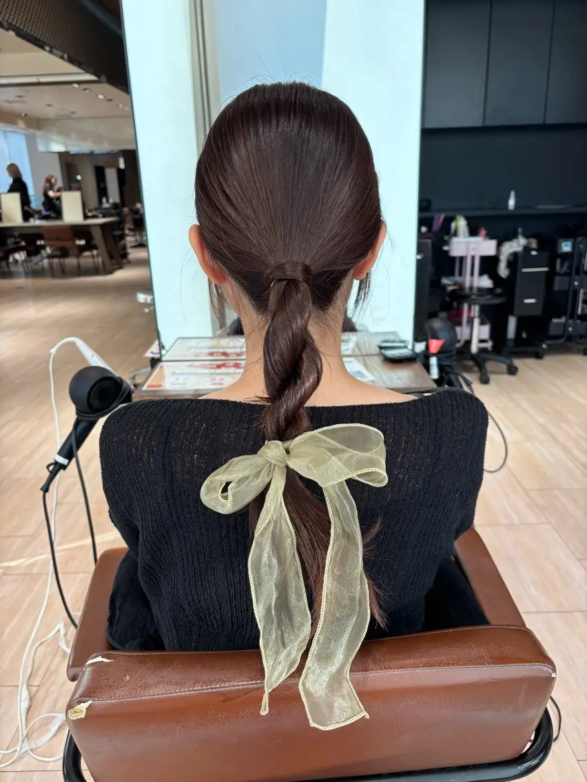 セミロング ヘアアレンジ 結婚式・ブライダル ヘアセット 穂積 未優のヘアスタイル