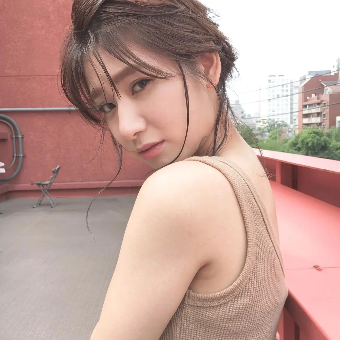 ミディアム ヘアアレンジ 薬院:今泉/上川美幸 ボブ/顔周りレイヤーのヘアスタイル