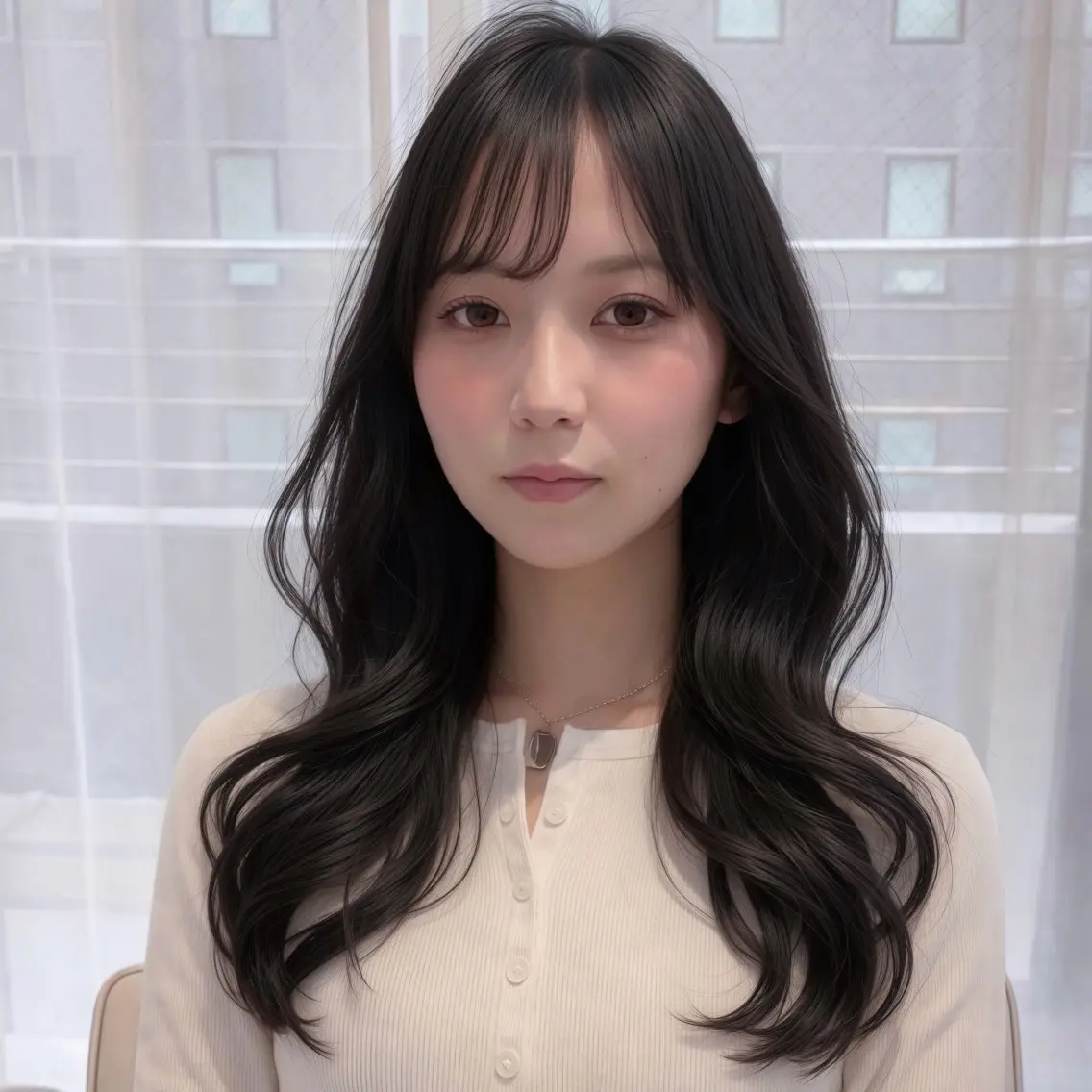 セミロング カラー パーマ ヘアカラー 渡邉佑花/艶カラー /韓国巻きのヘアスタイル