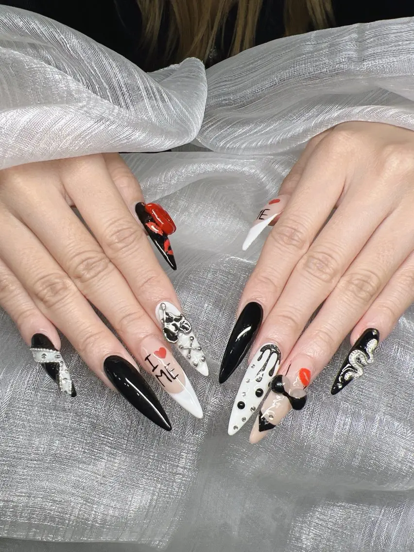 ネイル 長さ出し グラデーション 卒業式 キラキラネイル マグネットネイル ハンドネイル Lee Nails チップ長さだし専門店のネイルデザイン
