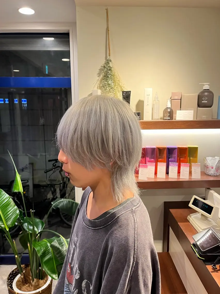 ミディアム カラー メンズ カット ヘアカラー 大人透明感艶カラー 寺田稜のヘアスタイル