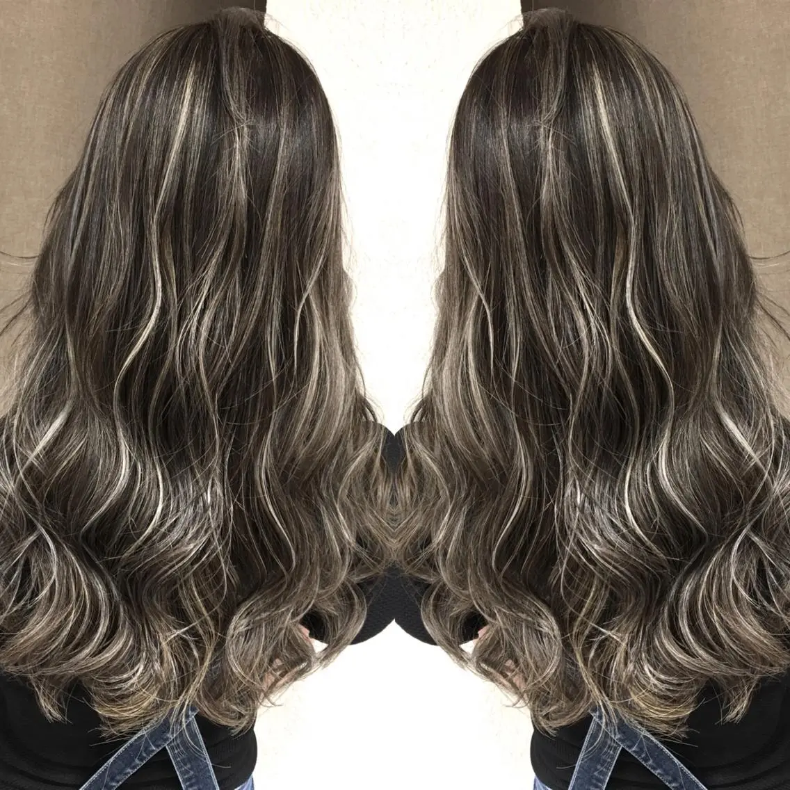 ロング カラー ハイライトカラー 3Dハイライト ハイライト ヘアカラー トリートメント 井上 一平のヘアスタイル