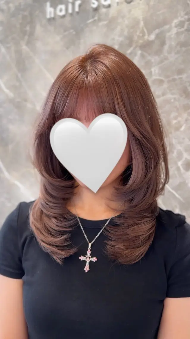 セミロング カラー カット ヘアカラー トリートメント レイヤー透明感カラー ブリーチ🎀オトハのヘアスタイル