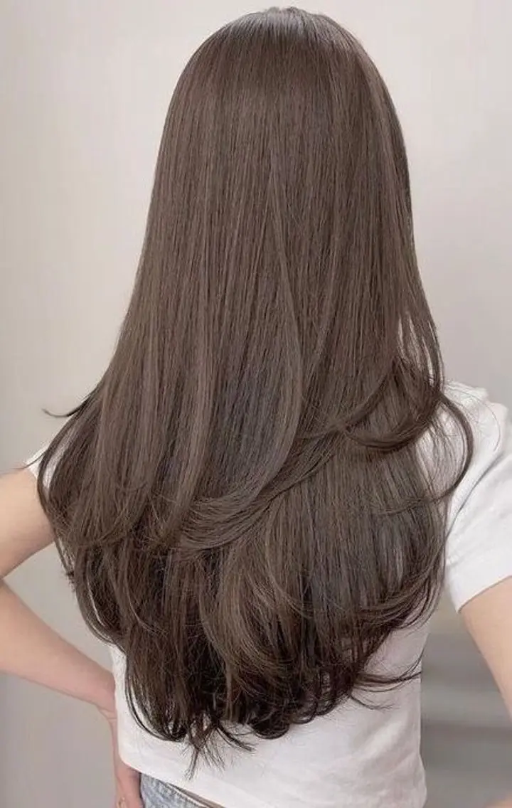 ロング カラー ヘアカラー 🍒モテ暖色カラー × うる艶✧ ゆなのヘアスタイル