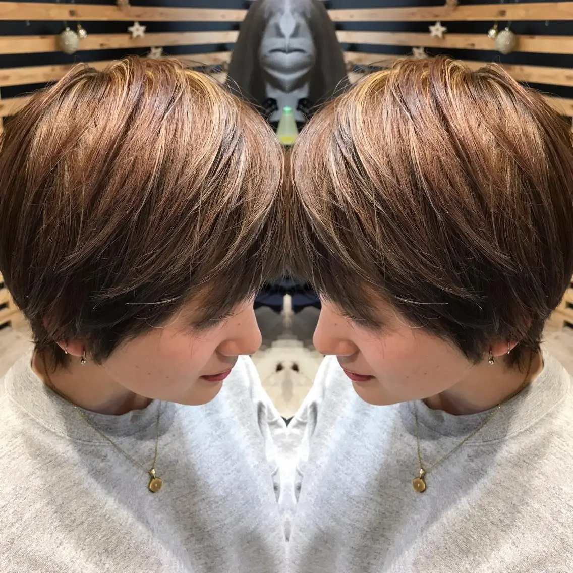 ショート ハイライト ショートヘア ヘアカラー 大久保 隆蔵のヘアスタイル