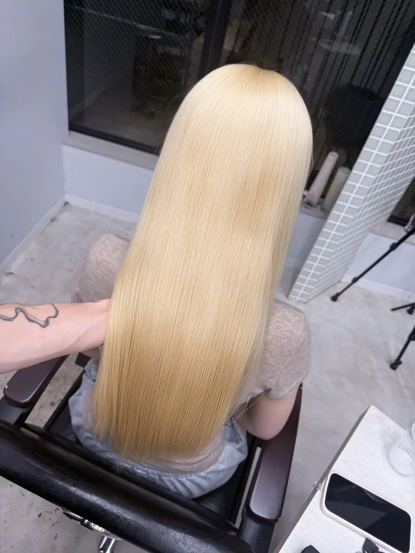 ロング カラー ブリーチ ダブルカラー ハイトーンカラー イルミナカラー ブリーチなしカラー ヘアカラー トリートメント 表参道/透明感カラー 韓国ヘア長田雄希のヘアスタイル