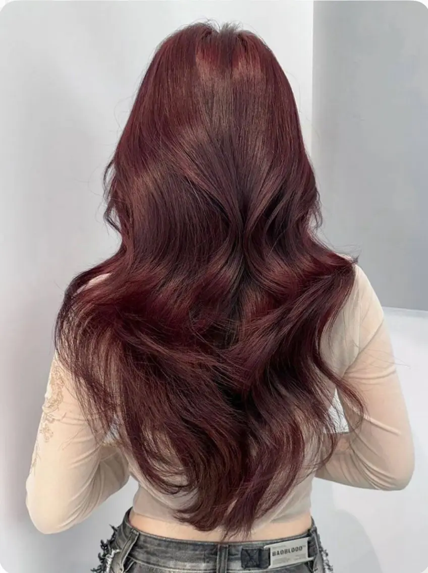 ロング カラー ブリーチ ブリーチなしカラー レッドカラー ヘアカラー トリートメント 髪質改善”透け感" カラー/Hono🪞のヘアスタイル