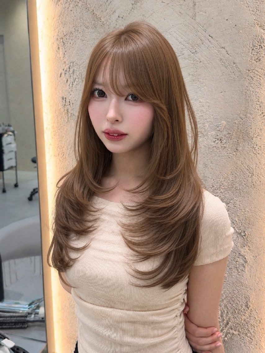 🩰韓国風レイヤーカット+似合わせスタイリング🤍(シャンプー込)の写真