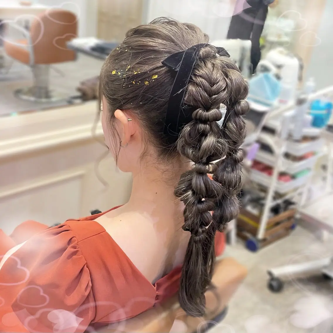 ヘアアレンジ ポニーテール ヘアセット 🎼デザインカラー ヘアメ たま🎀のヘアスタイル