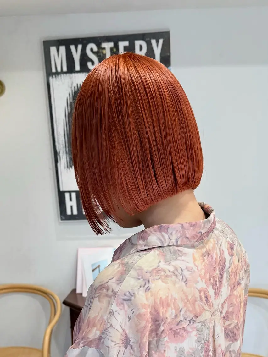 ミディアム カラー ヘアカラー トリートメント 色落ち綺麗透明感カラ /ボブ/ナカツヒカルのヘアスタイル