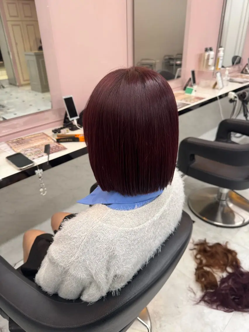 カラー ヘアカラー トリートメント ヘッドスパ ヘアセット ♥️韓国風透明感 暖色misa♥️のヘアスタイル