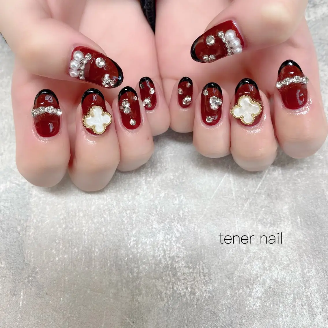 ネイル ボルドー ハンドネイル テネルネイル tener nailのネイルデザイン