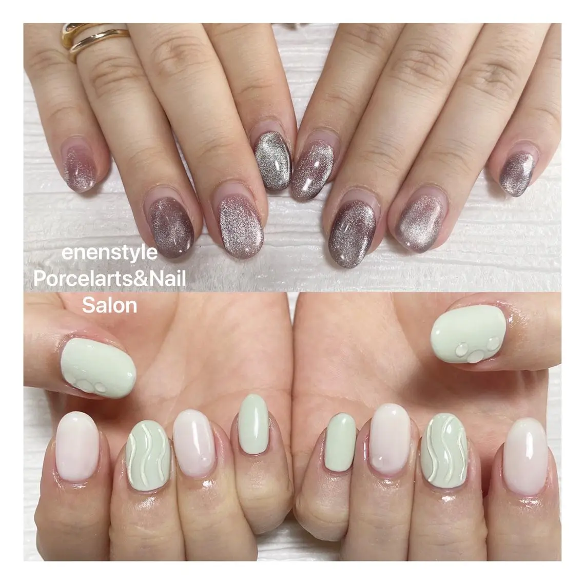 ミディアム ネイル ハンドネイル 🐾enen style 🐾のネイルデザイン