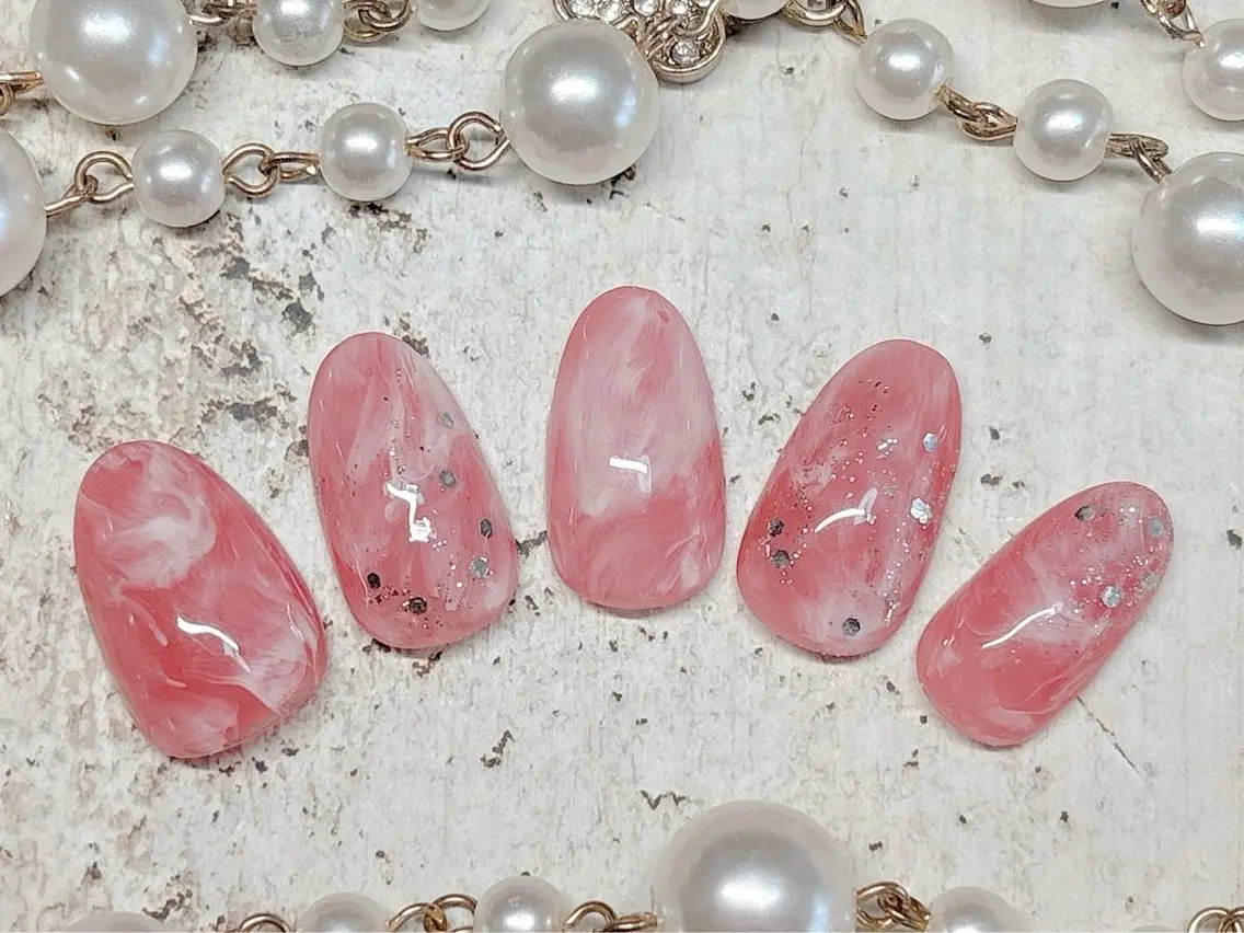 【🖐️ネイル】ニュアンスマーブルデザイン（お色変更なし）通常価格4980円💅の写真