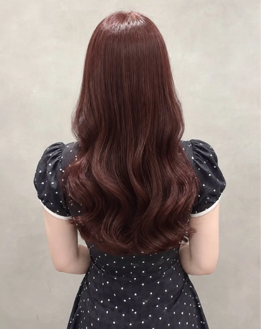 ロング カラー レッドカラー ヘアカラー トリートメント girly上品ヘア 🎀/ベージュikuのヘアスタイル