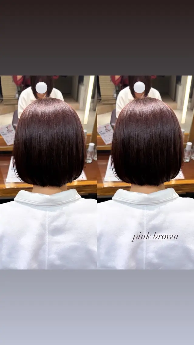 ミディアム カラー ブラウンカラー ピンクカラー ピンクブラウン カット ヘアカラー 暖色カラー/ ストレート/くるみのヘアスタイル