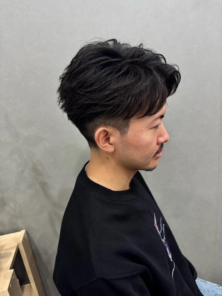ショート パーマ メンズ カット パーマ &tigre 佐藤秀太のヘアスタイル
